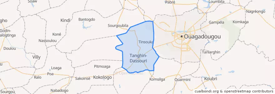 Mapa de ubicacion de Tanghin-Dassouri.