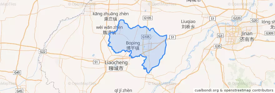 Mapa de ubicacion de Chiping County.