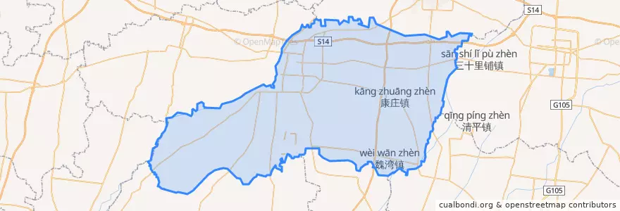 Mapa de ubicacion de Linqing City.