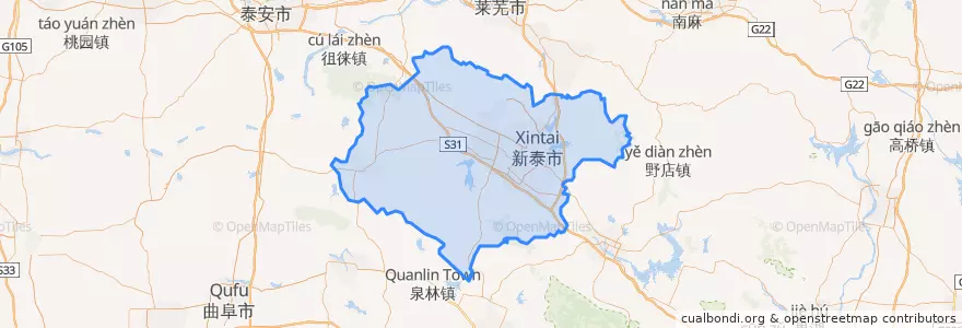 Mapa de ubicacion de Xintai City.