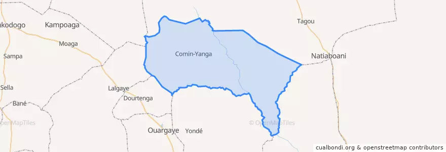 Mapa de ubicacion de Comin-Yanga.