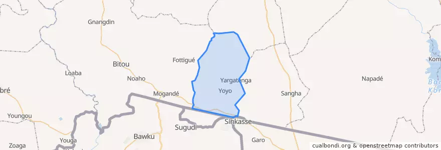 Mapa de ubicacion de Yargatenga.