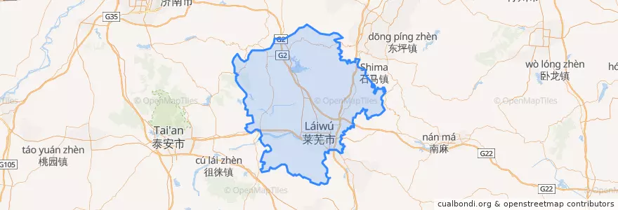 Mapa de ubicacion de Laicheng District.
