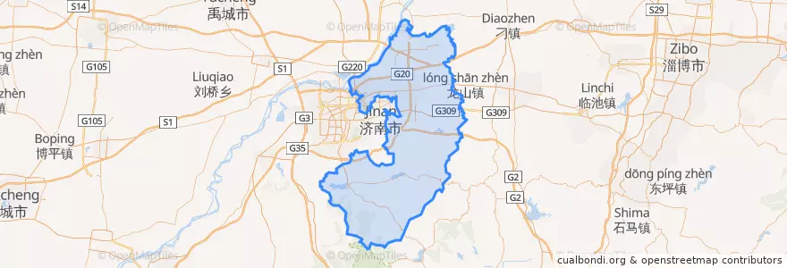Mapa de ubicacion de 历城区.
