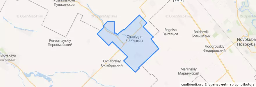 Mapa de ubicacion de сельское поселение Союз Четырех Хуторов.