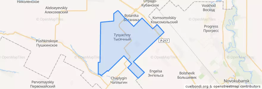 Mapa de ubicacion de Тысячное сельское поселение.