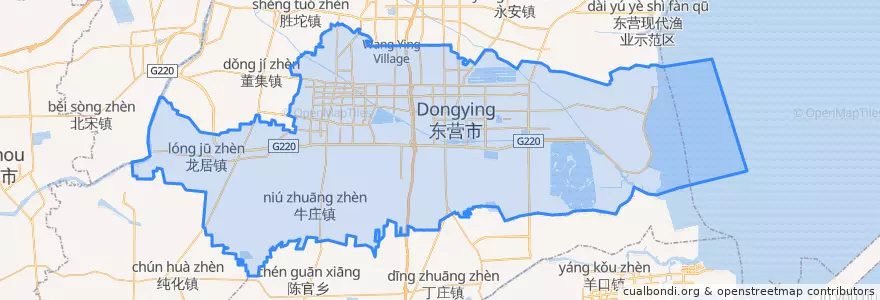 Mapa de ubicacion de 东营区 (Dongying).
