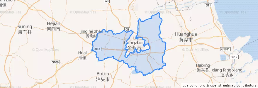 Mapa de ubicacion de Cang County.