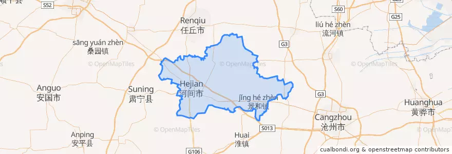 Mapa de ubicacion de 河间市.