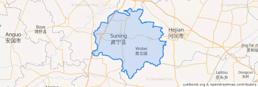 Mapa de ubicacion de Suning County.