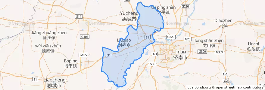 Mapa de ubicacion de Qihe County.