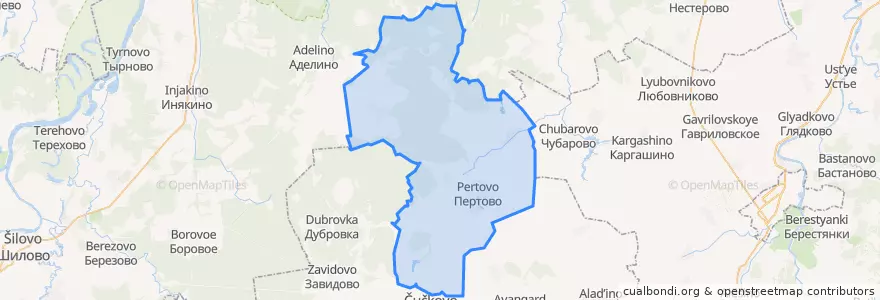 Mapa de ubicacion de Пертовское сельское поселение.