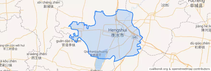 Mapa de ubicacion de Taocheng District.