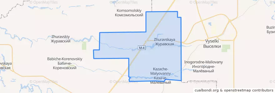 Mapa de ubicacion de Журавское сельское поселение.