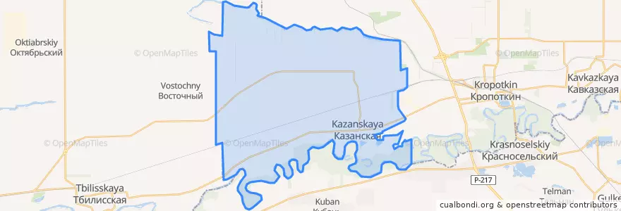 Mapa de ubicacion de Казанское сельское поселение.