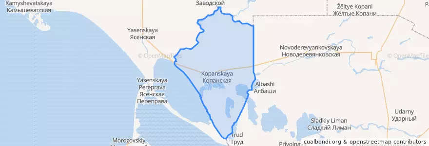 Mapa de ubicacion de Копанское сельское поселение.