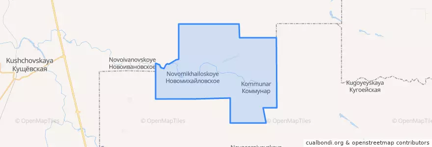 Mapa de ubicacion de Новомихайловское сельское поселение.