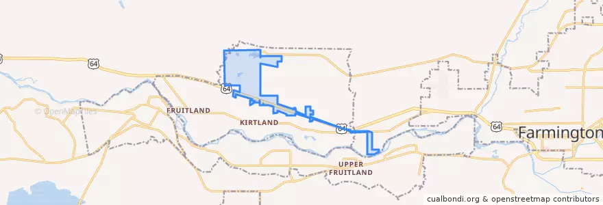 Mapa de ubicacion de Kirtland.