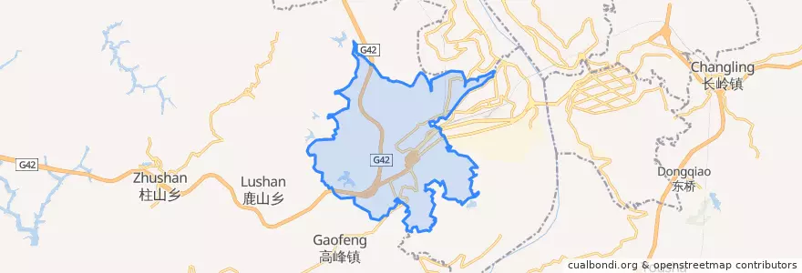 Mapa de ubicacion de Shuanghekou Subdistrict.