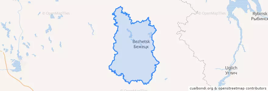 Mapa de ubicacion de Bezhetsky District.