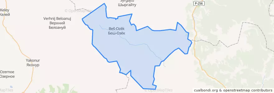 Mapa de ubicacion de Беш-Озёкское сельское поселение.