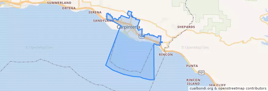 Mapa de ubicacion de Carpinteria.