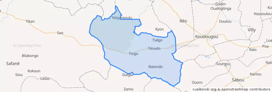 Mapa de ubicacion de Ténado.