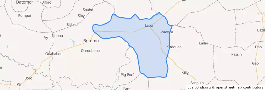 Mapa de ubicacion de Zawara.