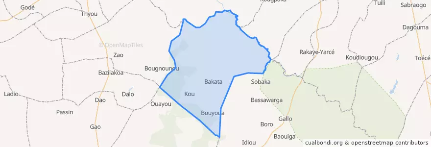 Mapa de ubicacion de Bakata.