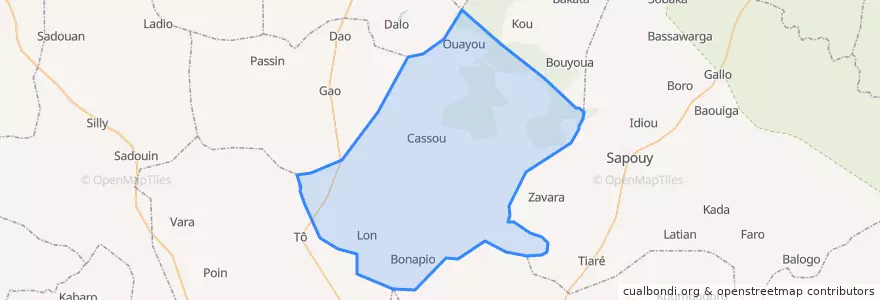 Mapa de ubicacion de Cassou.