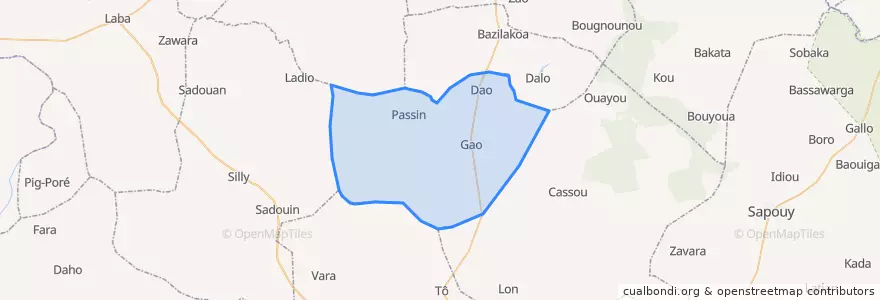 Mapa de ubicacion de Gao.