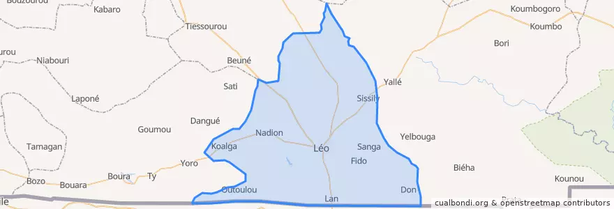 Mapa de ubicacion de Léo.