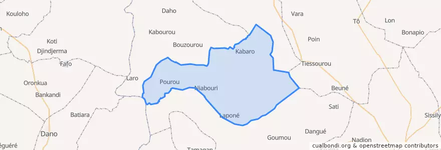 Mapa de ubicacion de Niabouri.