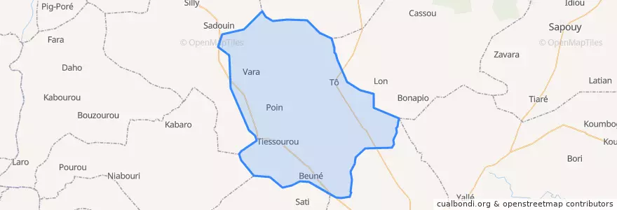 Mapa de ubicacion de Tô.