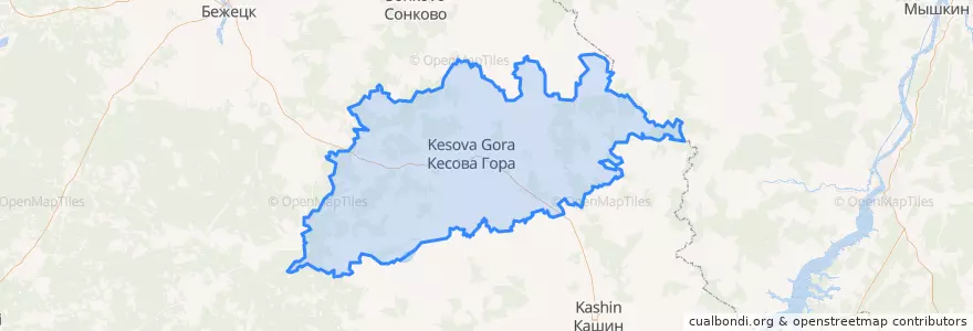 Mapa de ubicacion de Кесовогорский район.