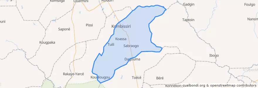 Mapa de ubicacion de Kombissiri.