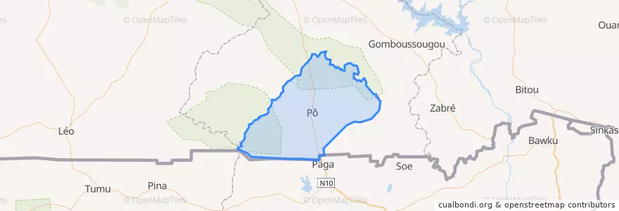 Mapa de ubicacion de Pô.