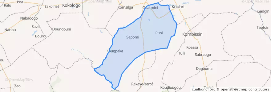 Mapa de ubicacion de Saponé.