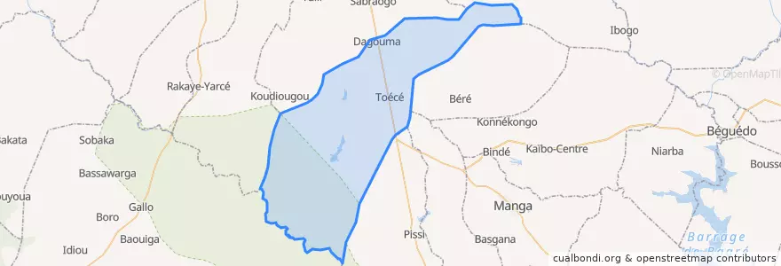 Mapa de ubicacion de Toécé.