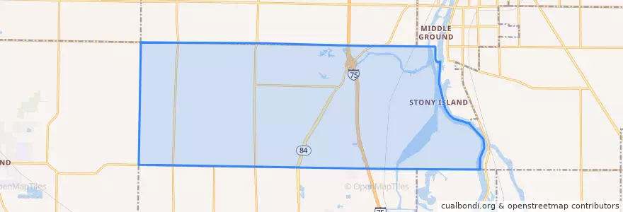 Mapa de ubicacion de Frankenlust Township.