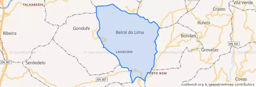 Mapa de ubicacion de Beiral do Lima.