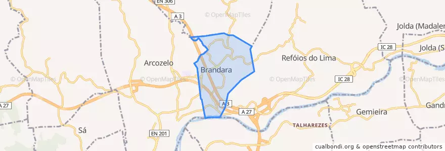Mapa de ubicacion de Brandara.