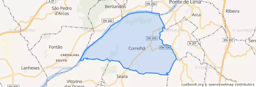 Mapa de ubicacion de Correlhã.