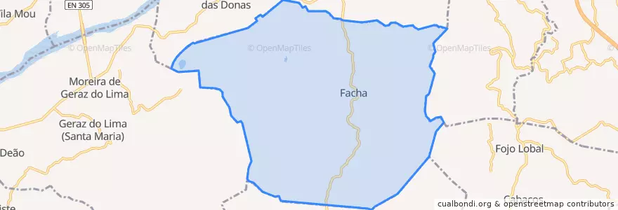 Mapa de ubicacion de Facha.