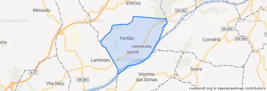 Mapa de ubicacion de Fontão.
