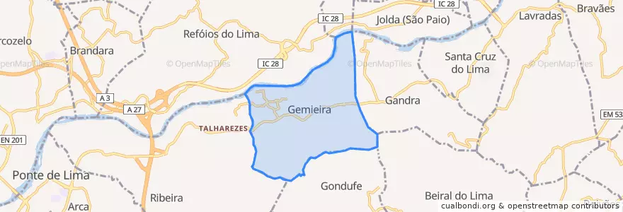Mapa de ubicacion de Gemieira.