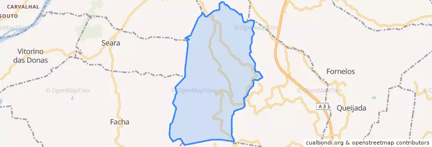 Mapa de ubicacion de Rebordões (Santa Maria).