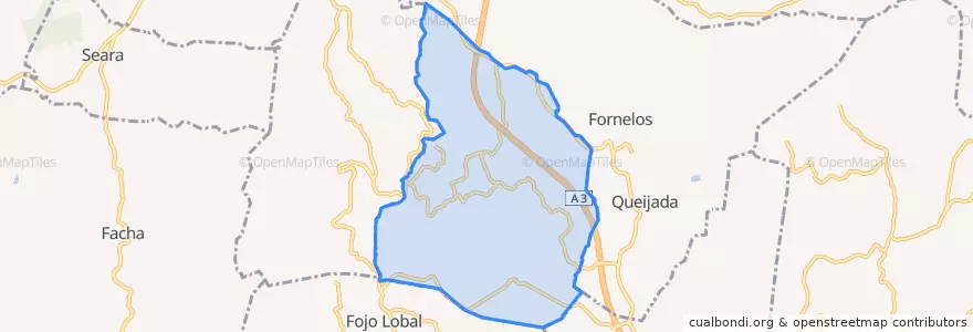 Mapa de ubicacion de Rebordões (Souto).