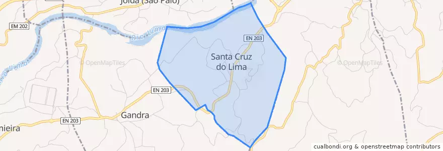 Mapa de ubicacion de Santa Cruz do Lima.