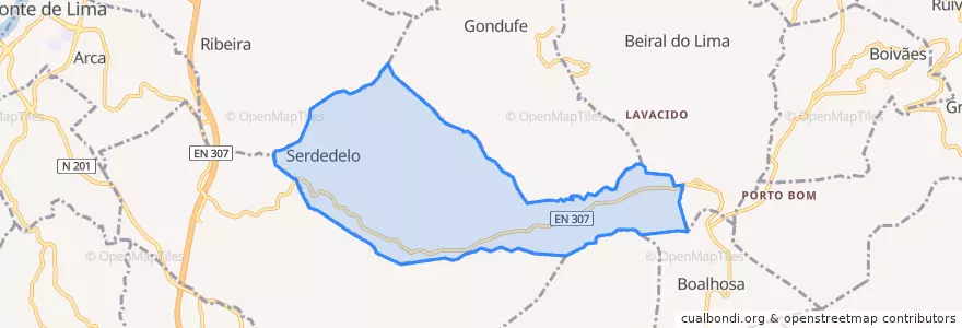 Mapa de ubicacion de Serdedelo.